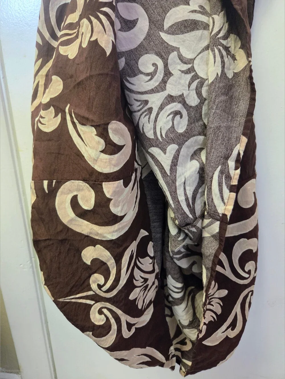 Abercrombie & Fitch Damask Print Side Cutout Puff Sleeve Maxi Dress XL
